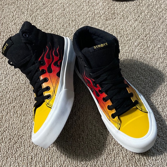 Straye Shoes Straye Global Womens Red Flame Hitop